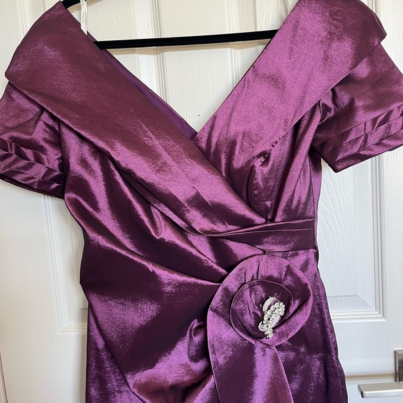 JADE COUTURE SZ 14 Dress Purple Knee Length Formal MOB, - Picture 3 of 16